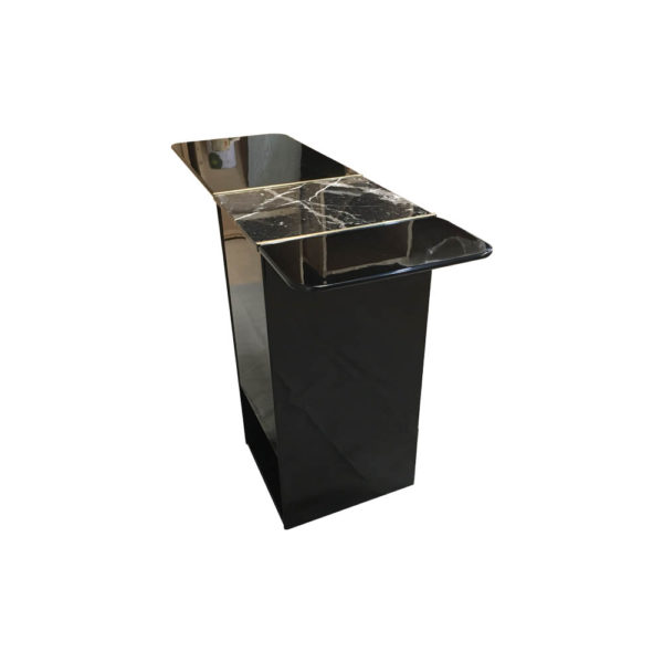 Sylvan Black Wood and Marble Console Table Side View B