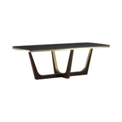 Argyll Rectangle Brown and Brass Dining Table
