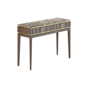 Cheshire Wooden Console Table with Two Drawer and Natural Marble Top