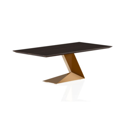 Clwyd Rectangle Metal and Wooden Coffee Table with Veneer Inlay