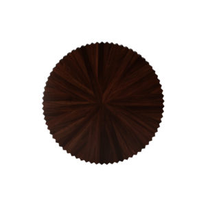 Dyfed Circle Wooden Coffee Table Veneer Inlay