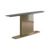 Edinburgh Natural Dark Gray Marble and Golden Base Console Table 1