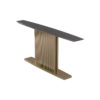 Edinburgh Natural Dark Gray Marble and Golden Base Console Table 2