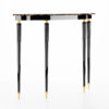 Fife Black and Gold Wood with Natural Marble Top Console Table 4