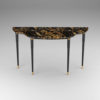 Fife Black and Gold Wood with Natural Marble Top Console Table 2
