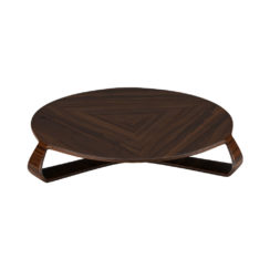Gwynedd Circle Wooden Coffee Table with Veneer Inlay