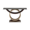 Hampshire Wooden Console Table Dark Brown and Brass 2