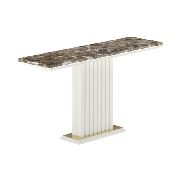 Hertfordshire Natural Brown Marble Top Console Table
