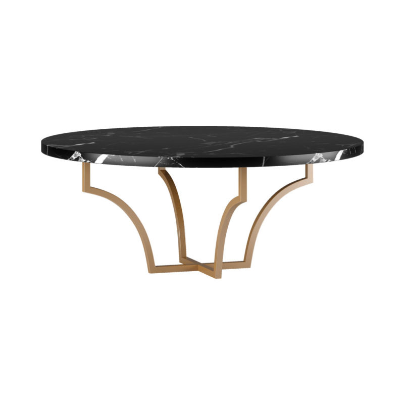 Inverness Circle Metal And Marble Top Coffee Table | Coffee Tables