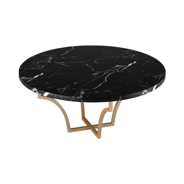 Inverness Circle Metal and Marble Top Coffee Table