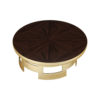 Leicestershire Circle Metal and Wooden Coffee Table with Veneer Inlay 2