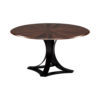 Midlands Brown Wooden Circle Dining Table with Veneer Inlay 3