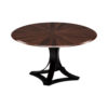 Midlands Brown Wooden Circle Dining Table with Veneer Inlay 2