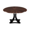 Midlands Brown Wooden Circle Dining Table with Veneer Inlay 1