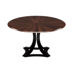 Midlands Brown Wooden Circle Dining Table with Veneer Inlay