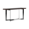 Roxburgh Stainless steel with Brown Wood Top Console Table 1