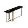 Stewartry Brass Base and Black Marble Top Console Table 2