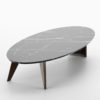 Surrey Wood and Marble Oval Coffee Table 4