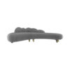 Alessa Curved Grey Sofa with Gold Legs 1