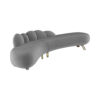 Alessa Curved Grey Sofa with Gold Legs 4