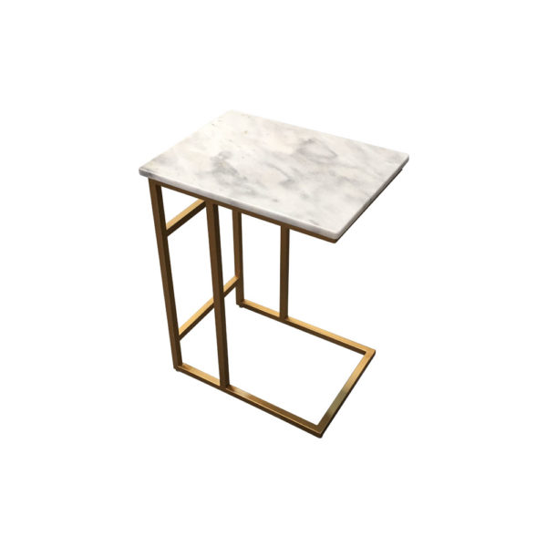Alma Side Table Gray Marble Top