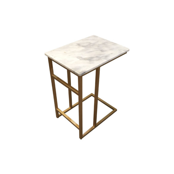 Alma Side Table Gray Marble Top