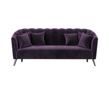 Amaris Velvet Purple Striped Sofa