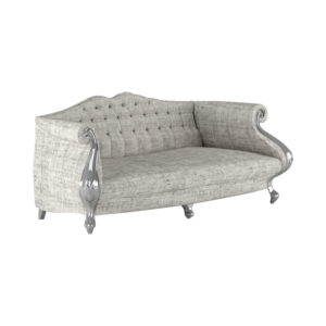 Barletta Vintage Tufted Light Grey Velvet Sofa