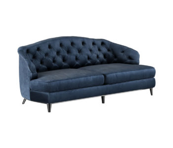 Cambria Dark Blue Button Tufted Sofa