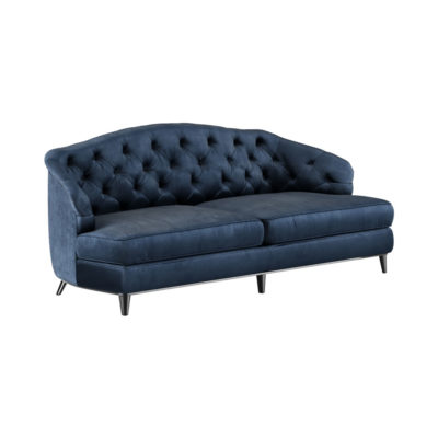 Cambria Dark Blue Button Tufted Sofa