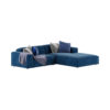 Diamond Modern Blue Velvet Corner Sofa 3