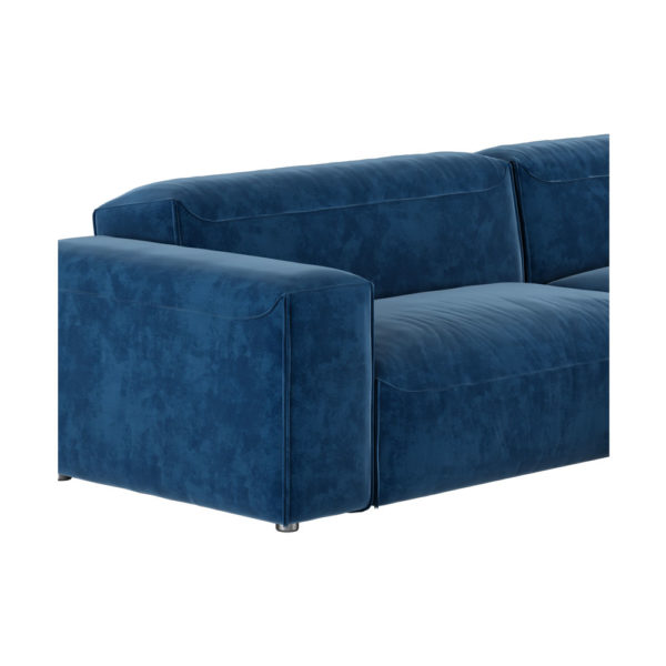 Diamond Modern Blue Velvet Corner Sofa
