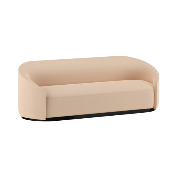 Frey Curved off White Sofa with Black Base