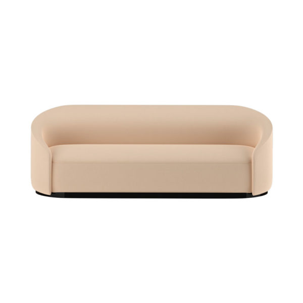 Frey Curved off White Sofa with Black Base