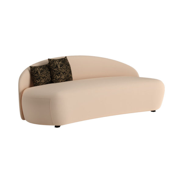 Hermione Cream Curved Sofa without Arms