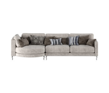Huxley Grey Sofa With Silver Legs