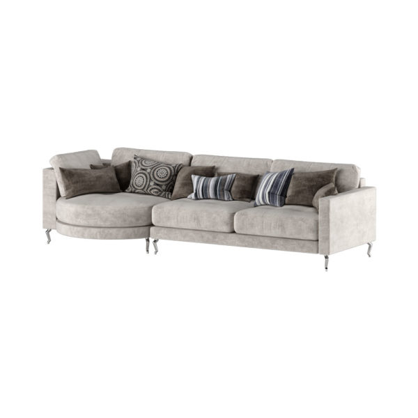 Huxley Grey Sofa With Silver Legs