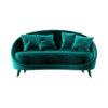 Kiko Upholstered Curved Green Sofa 1