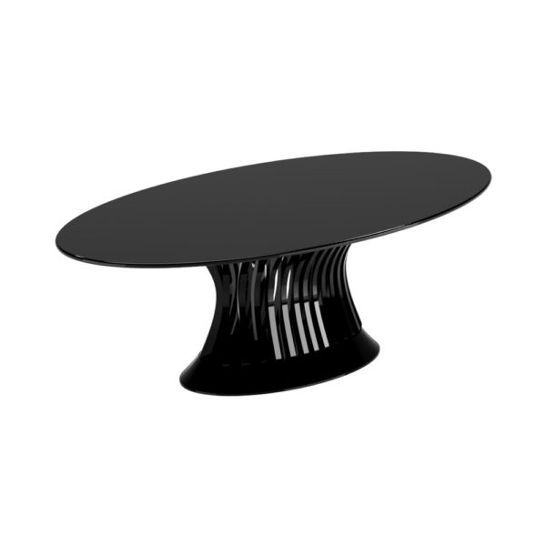 Milan Oval Wooden Dining Table Black