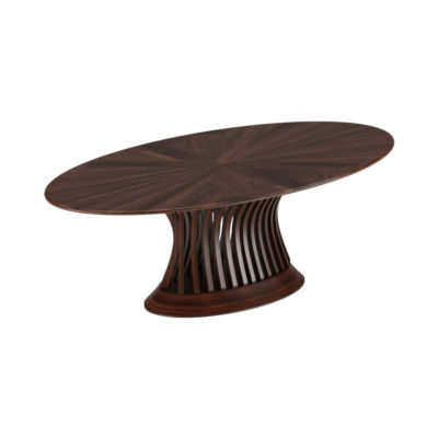 Milan Oval Wooden Dining Table Brown