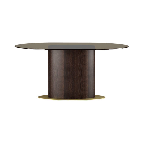 Milano Wooden and Smoke Glass Dining Table