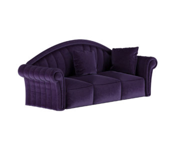 Missano Dark Purple Velvet 3 Seater Sofa