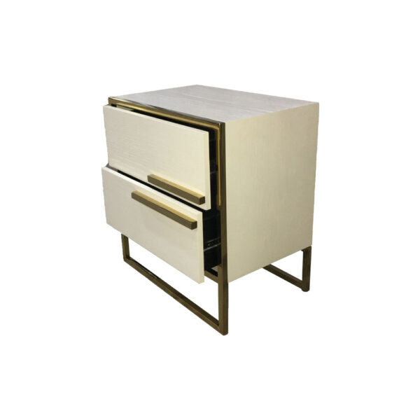 Derby Bedside Table with Stainless Steel