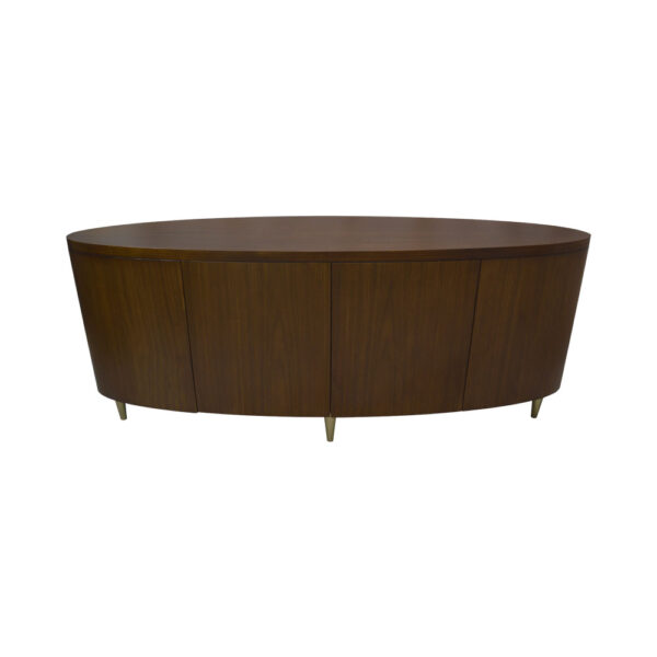 Nathan Oval Sideboard Light Brown with Brass