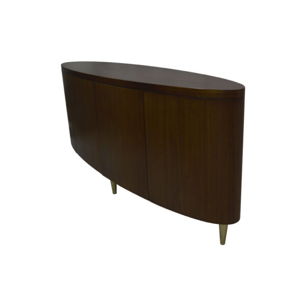Nathan Oval Sideboard Light Brown with Brass
