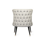 Akai Light Grey Upholstered Tufted Dining Chair
