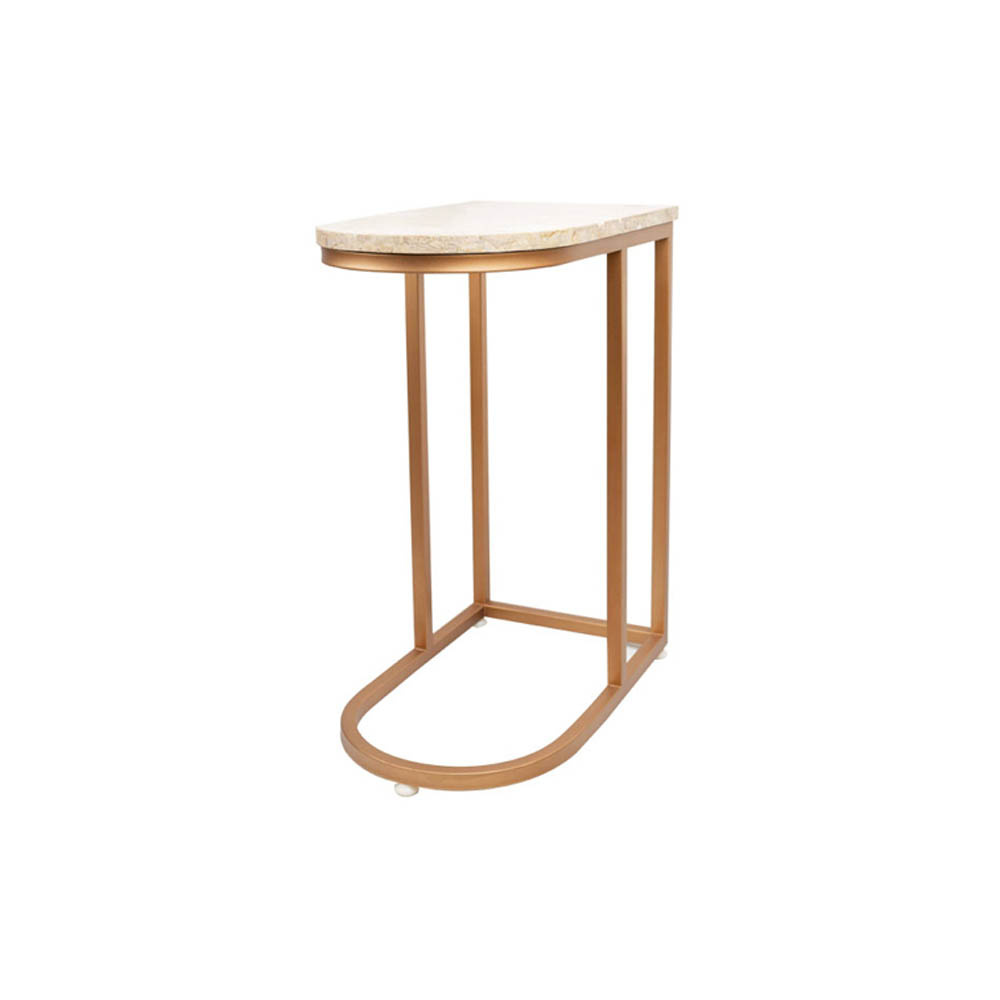 Allure Stainless Steel and Marble Side Table