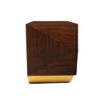 Atlantis Mahogany Brown Bedside Table with Brass Inlay Right Side