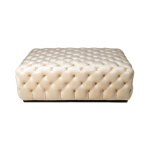 Audrey Tufted Upholstered Cream Ottoman