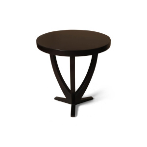 Austin Dark Brown Circular Cross Leg Wood Top Side Table